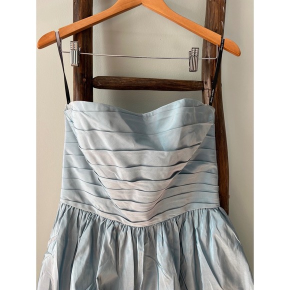 Monique Lhuillier  Strapless Party Dress Ruched Bodice Bubble Hem Cocktail Dress - Picture 3 of 9